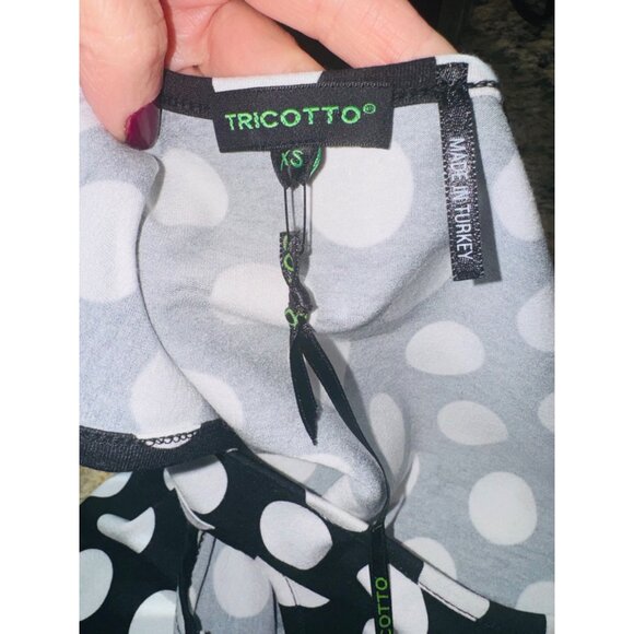 NWOT Black & White Polka Dot Kawaii Barbiecore Tricotto Sleeveless Tank Top XS - Picture 5 of 7